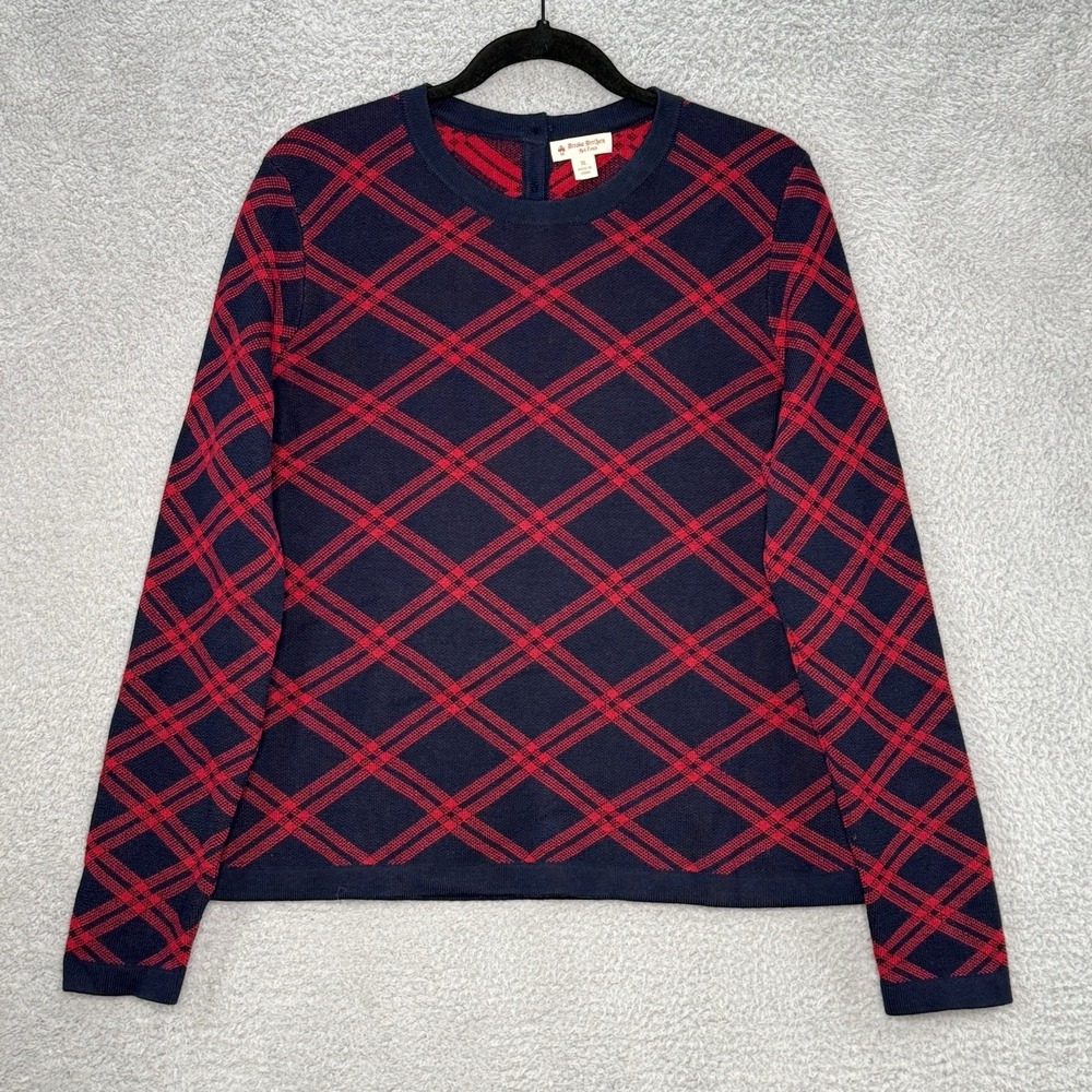 Brooks Brothers Red Fleece Merino Wool‎ Black Diamond Knit Sweater Women's XL